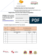 "Global Road Safety Education For Next Generation" Registration Form For Inter-School Competition