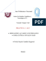 Instituto Politécnico Nacional: Practica 1: Alu