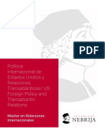 Politica Internacional de Estados Unidos y Relaciones Transatlanticas