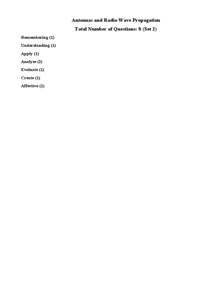 Set 2 Antennas and Radio Wave Propagation PDF