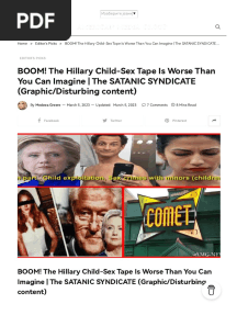 BOOM! The Hillary Child-Sex Tape Is Worse Than You Can Imagine - The SATANIC SYNDICATE (Graphic - Disturbing Content) - American Media Group