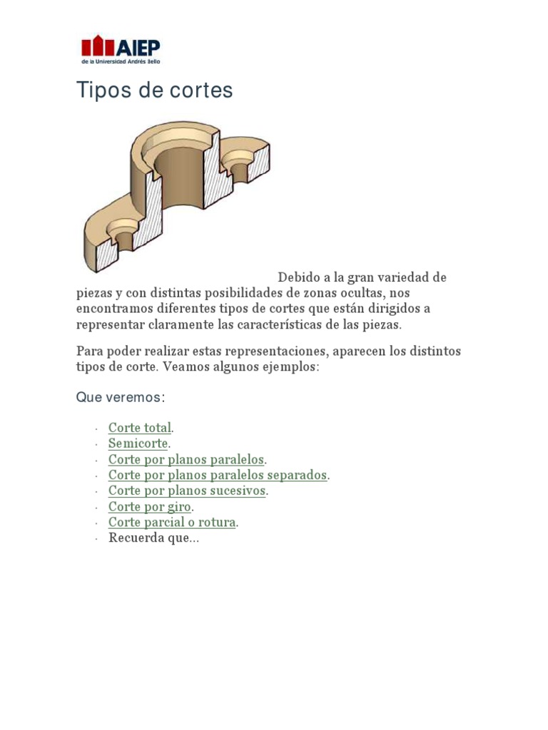 Tipos de Cortes | PDF