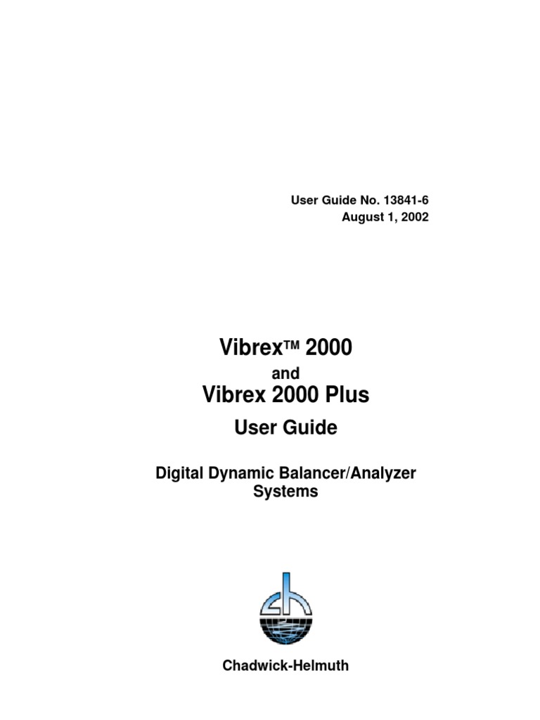 Chadwick Helmuth Vibrex 2000 Plus Operation User S Manual 180 | PDF ...
