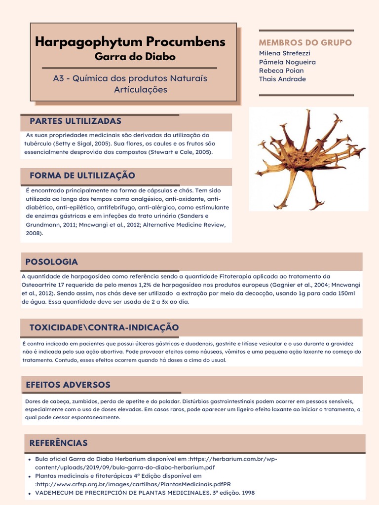 Slide Garra Do Diabo | PDF | Medicina Clínica | Especialidades médicas