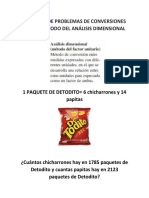 Solución de Problemas de Conversiones Por El Método Del Análisis Dimensional