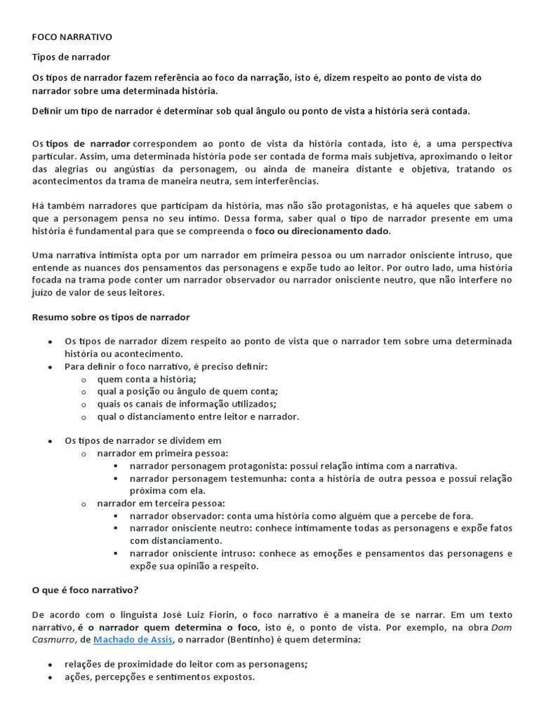 Foco Narrativo | PDF