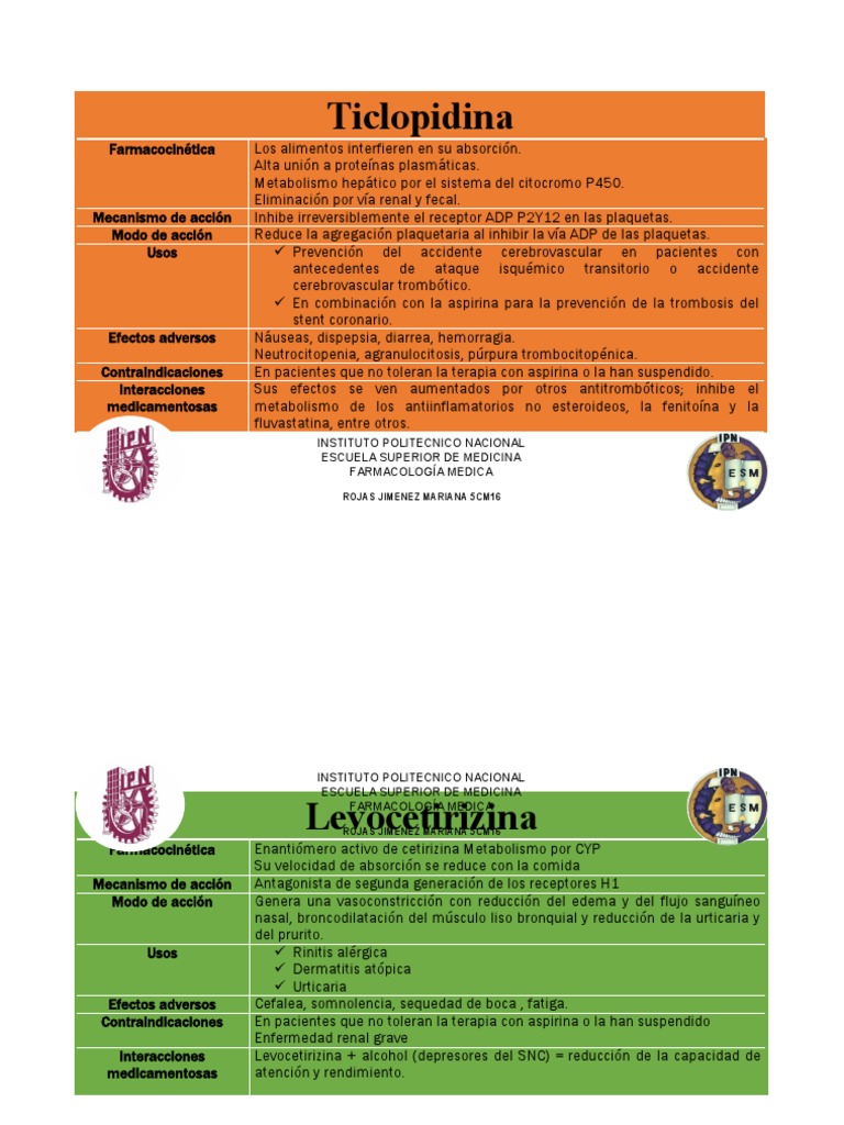 Ticlopidina | PDF | Aspirina | Droga anti-inflamatoria libre de esteroides