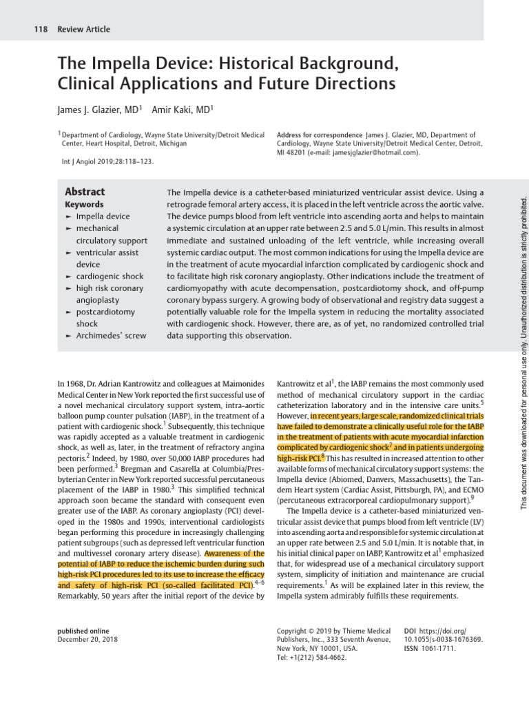 Impella | PDF | Percutaneous Coronary Intervention | Coronary Circulation