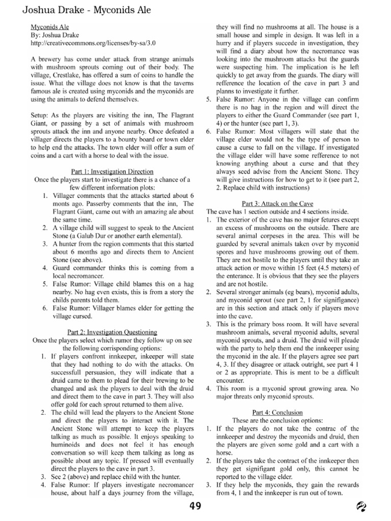 Myconid's Ale (System Neutral) PDF