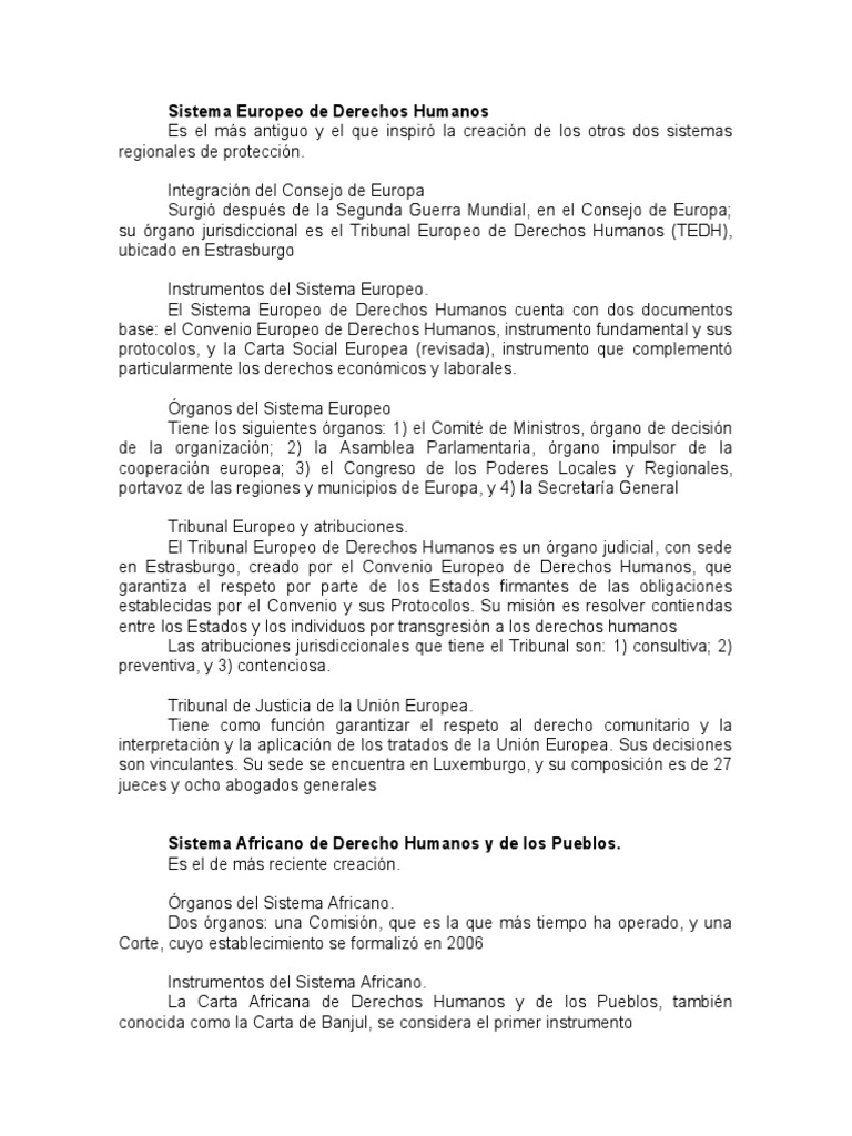 Sistema Europeo de Derechos Humanos | PDF | Convenio europeo de ...