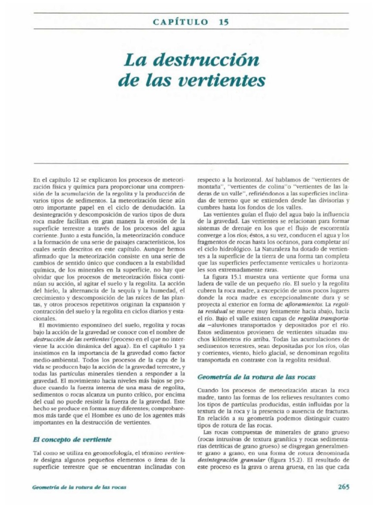 La Destrucción de Las Vertientes | PDF