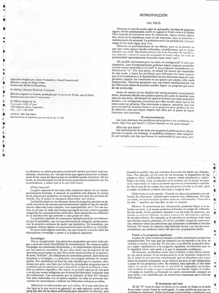Libro Test Psicotecnicos T Pdf