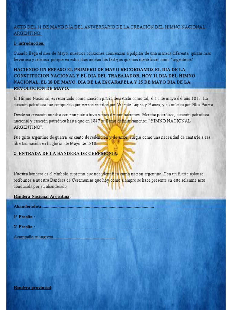 acto 11 de mayo PDF Himnos Poesía