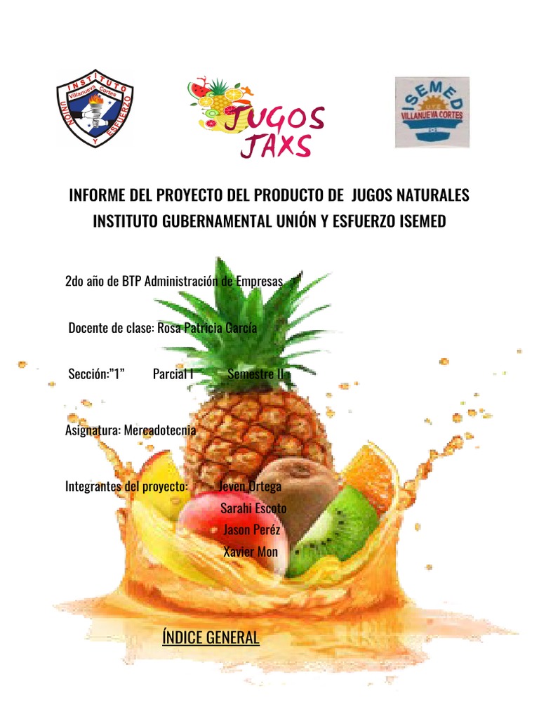 Proyecto de Empresa de Jugos Naturales | PDF | Calidad (comercial ...