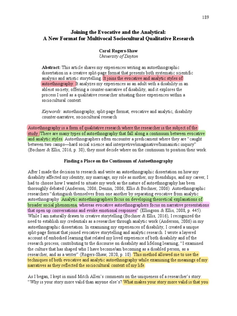 Joining The Evocative and The Analytical | PDF | Cognition | Cognitive ...
