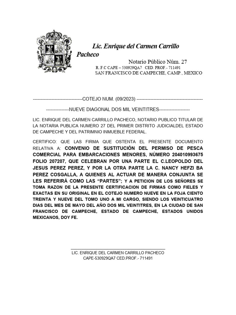 Certificación de Firmas Notariales | PDF