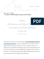 The Relevance of Political Thought To Contemporary Global Challenges