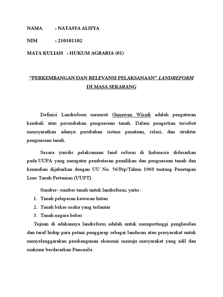 Landreform Agraria | PDF