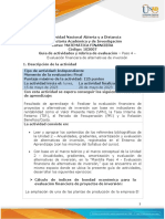 Guía de Actividades y Rúbrica de Evaluación - Paso 4 - Evaluación Financiera de Alternativas de Inversión