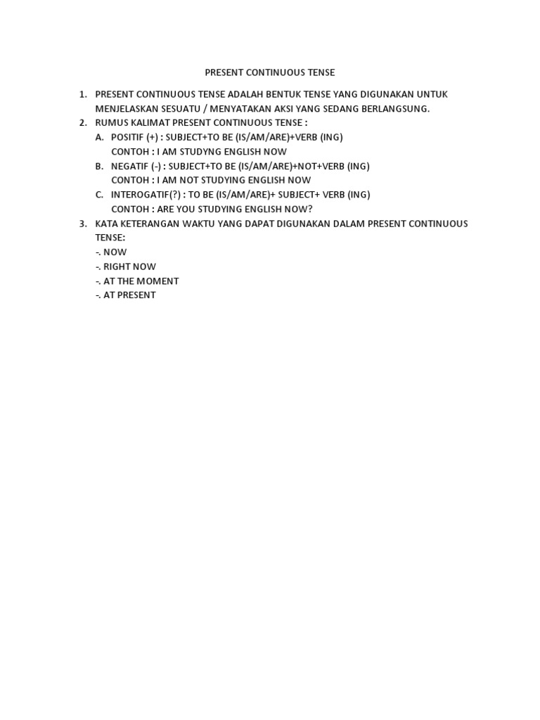 Present Continuous Tense Grade 3 | PDF