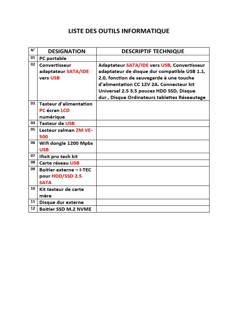 Liste des outils de maintenance informatique | PDF