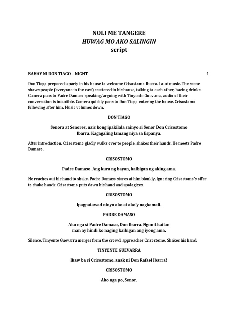 Noli me tangere script pdf