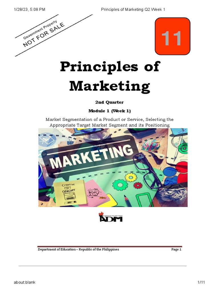 Principles of Marketing Q2 Module 1 Overview | PDF | Product (Business ...