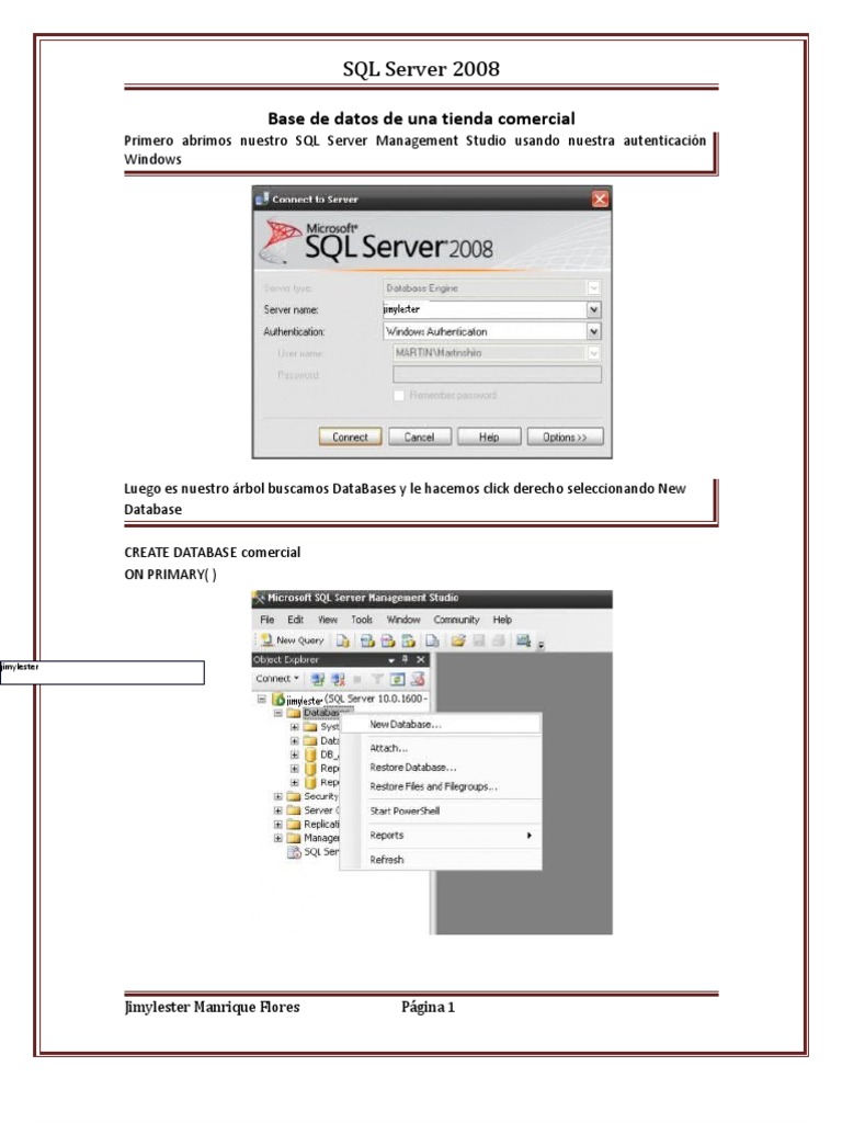 Base de Datos para Tienda Comercial SQL | PDF | Gestión de tecnología ...