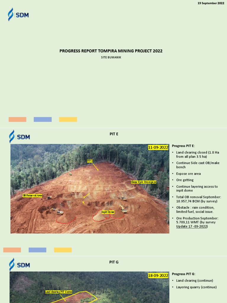 19-09-2022 - Progress Report Tompira Mining Project - 220919 - 101157 | PDF