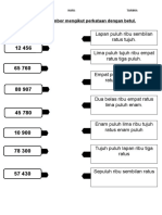 Padankan Nombor Mengikut Perkataan Dengan Betul PULUH RIBU