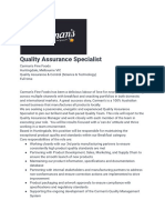 Carmans Quality Assurance Job Advertisement