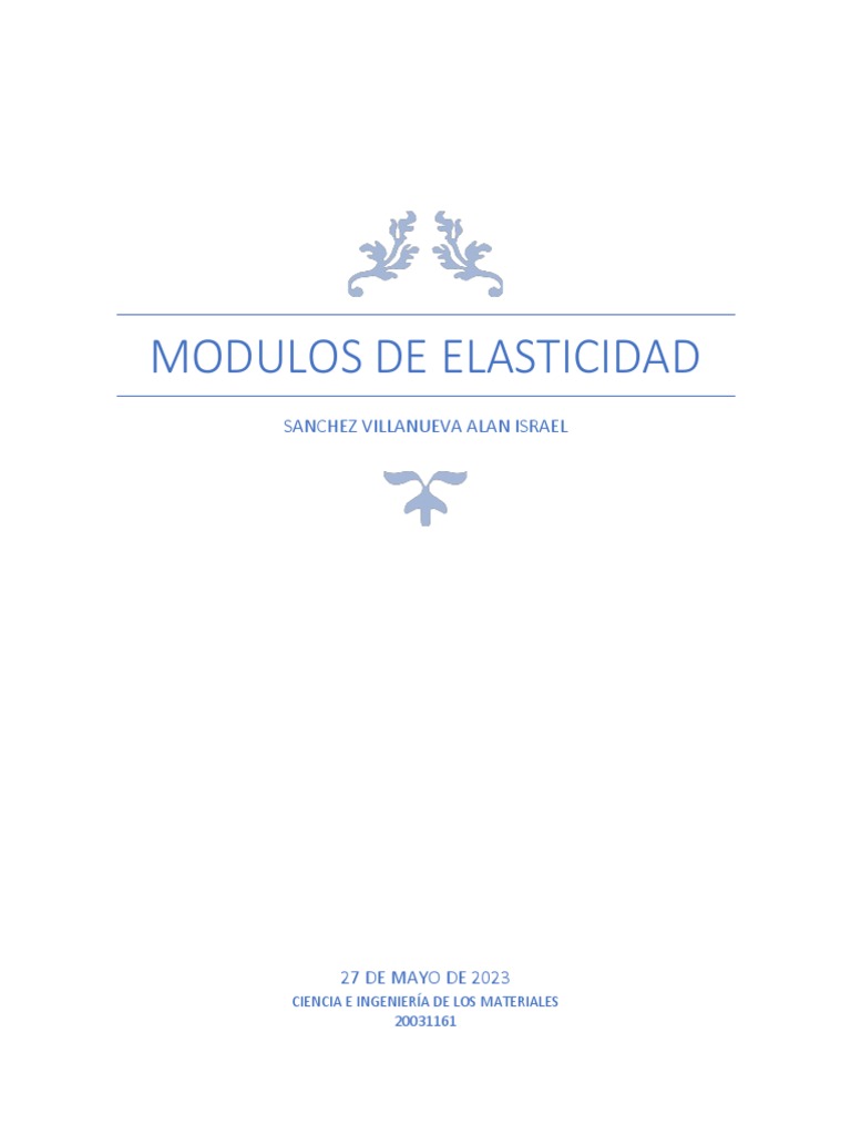 Modulos De Elasticidad Pdf Pascal Unidad Elasticidad Física