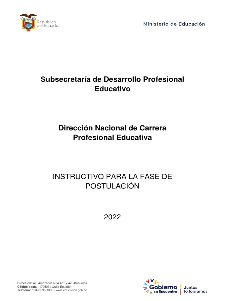 Instructivo de Postulación 2022 | PDF