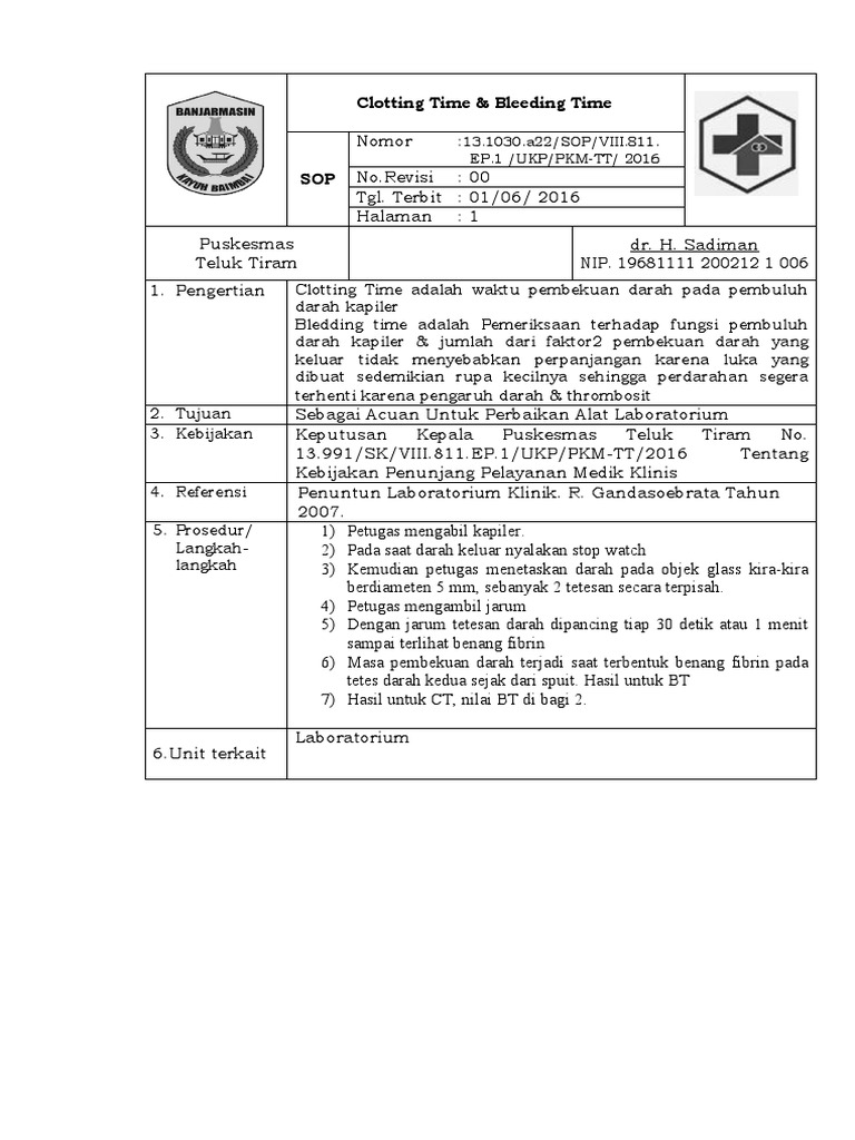 22 SOP CT dan BT | PDF