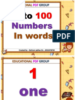 1 To 100 Numbers in Words