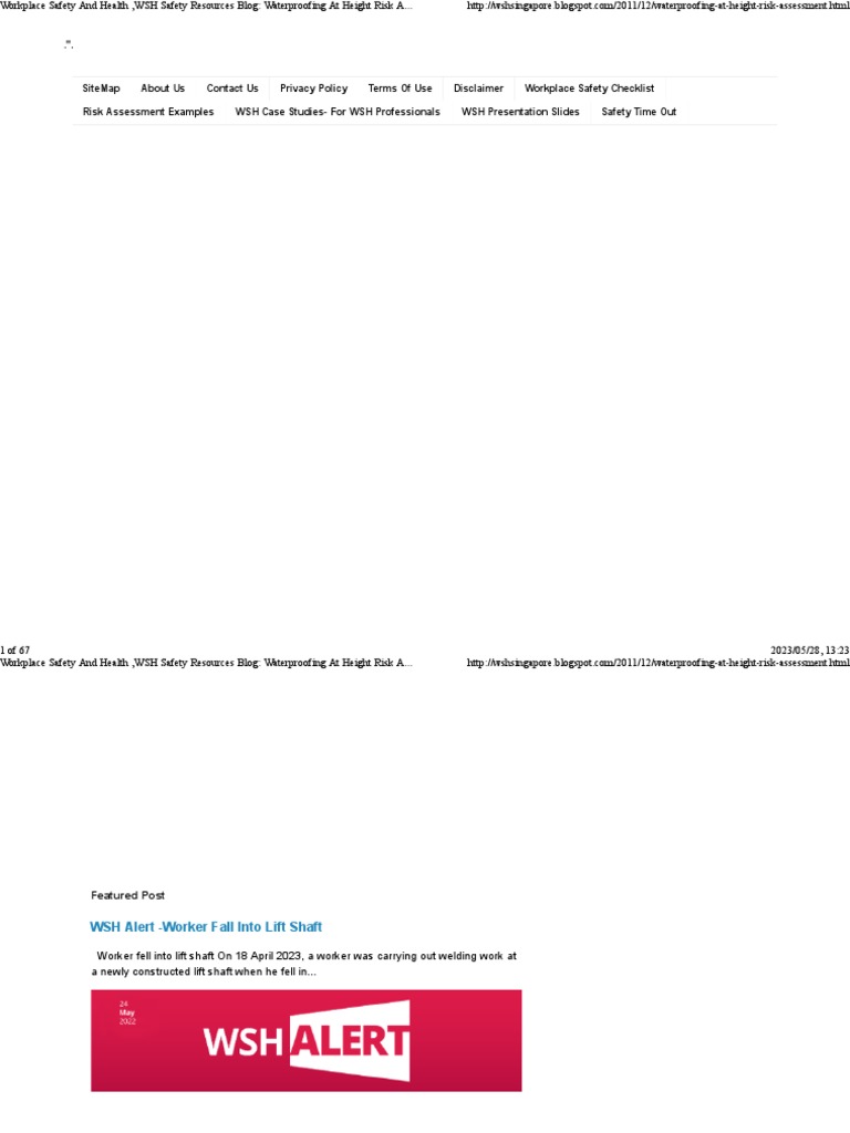 Waterproofing Height Risk Assessment | PDF