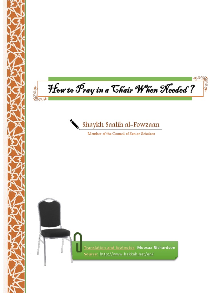 HowToPrayInAChairWhenNeeded_Sh.SaalihAlFowzaan1 PDF