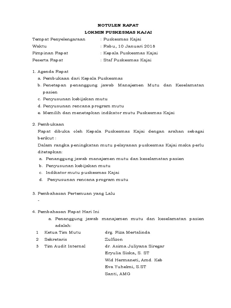 3 1 2 1 c notulen rapat pembentukan tim mutu pdf