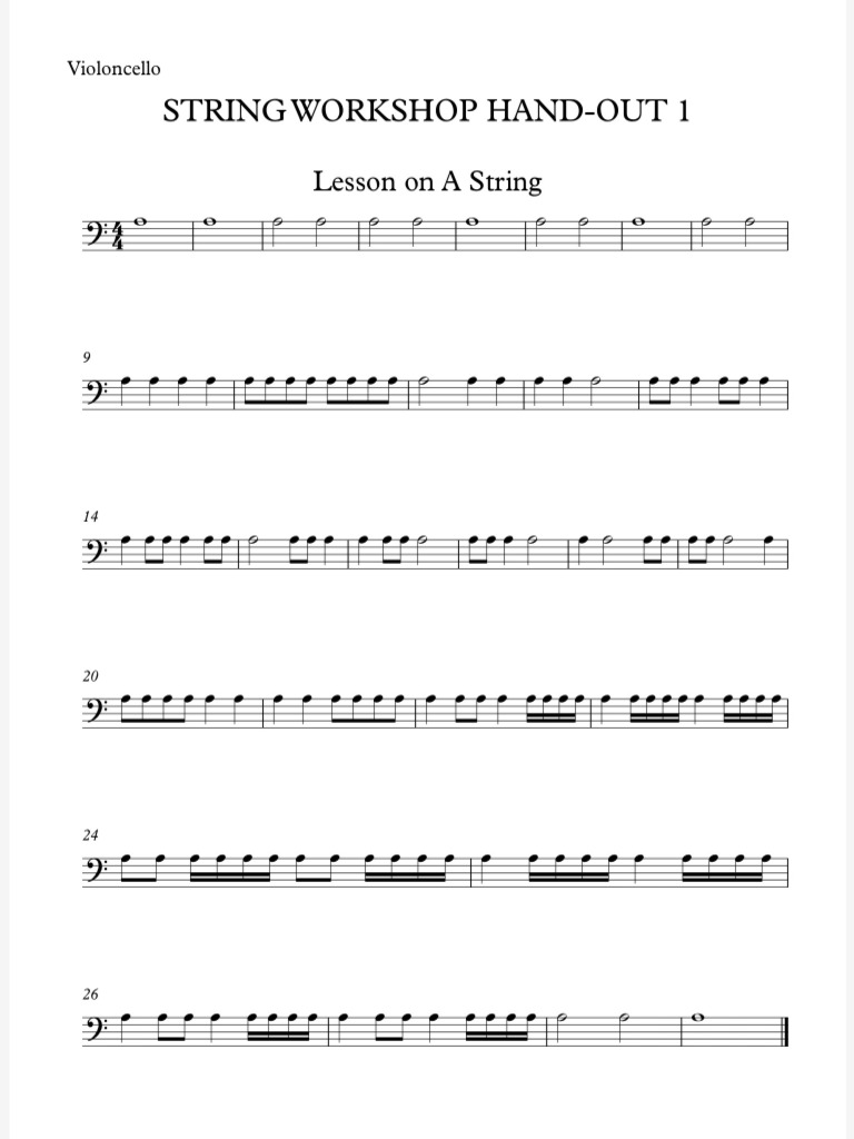 Basic Cello Handout | PDF