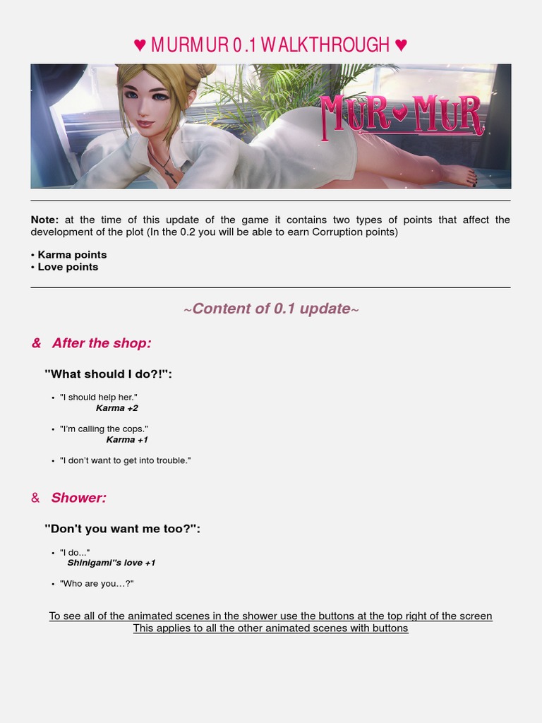 Murmur 0.1 Game Walkthrough Guide PDF
