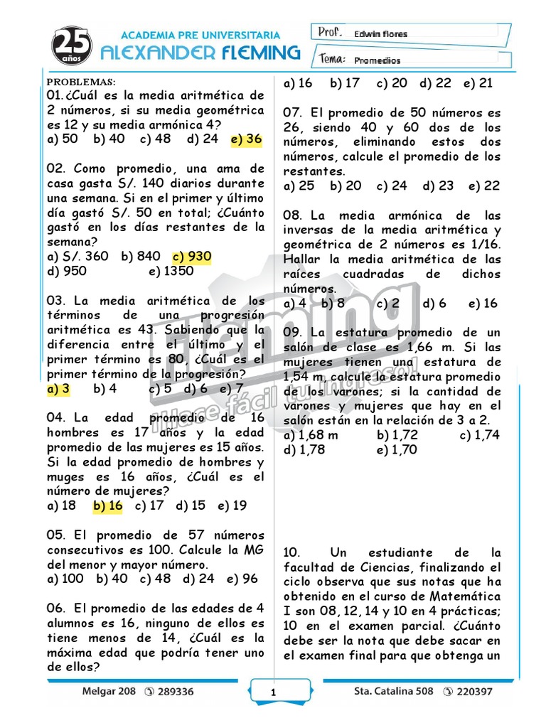 Promedios Pdf