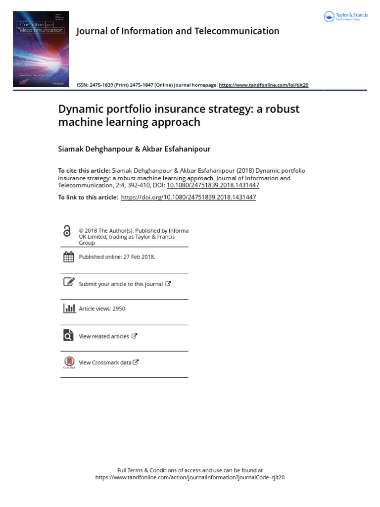 Dynamic Portfolio Insurance Strategy A Robust Machine Learning Approach ...