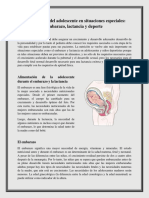 Alimentación Del Adolescente en Situaciones Especiales