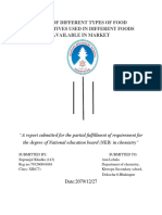 Udy of Different Types of Food Preservatives Used in Different Foods Available in Market