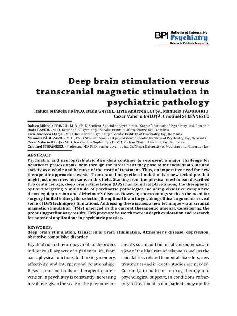 07.Deep Brain Stimulation Versus Transcranial Stimulation in