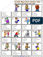Free Time Activities Vocabulary Esl Multiple Choice Tests For Kids