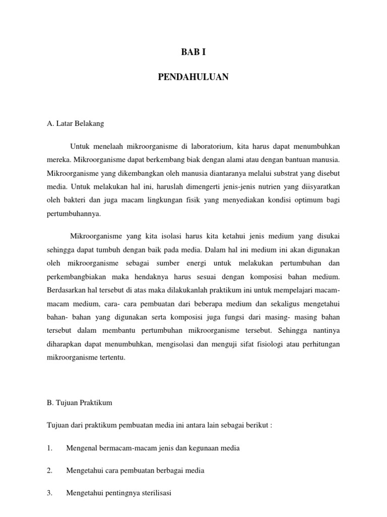 Laporan Pembuatan Media