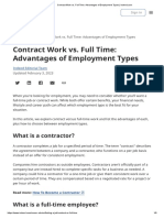 Contract Work vs. Full Time - Advantages of Employment Types