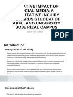 Negative Impact of Social Media: A Qualitative Inquiry Towards Student of Arellano University Jose Rizal Campus