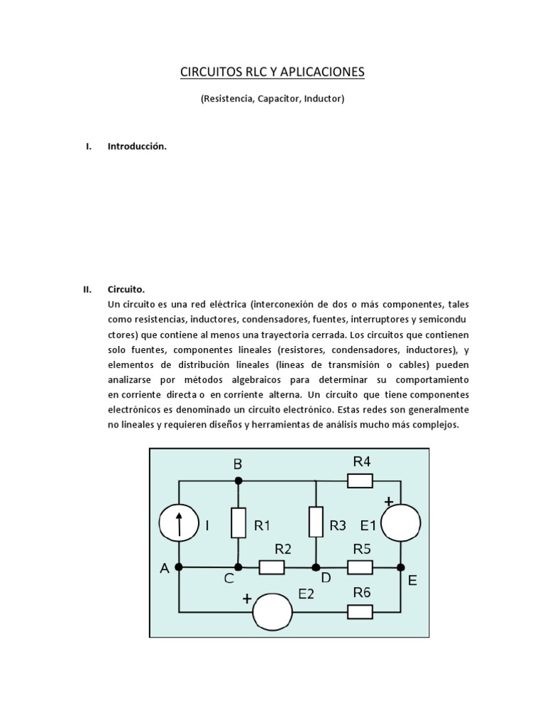 Circuitos RLC y sus aplicaciones | PDF | Condensador | Resistencia ...